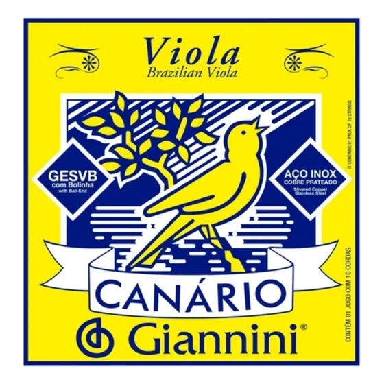 Jogo De Corda Para Viola Giannini Gesvb C/bolinha