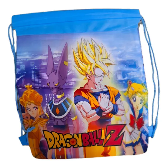 Bolsos Modelo Tulas Deportivas Infantiles Escolares X12 Color Azul Claro Diseño De La Tela Dragon Balls
