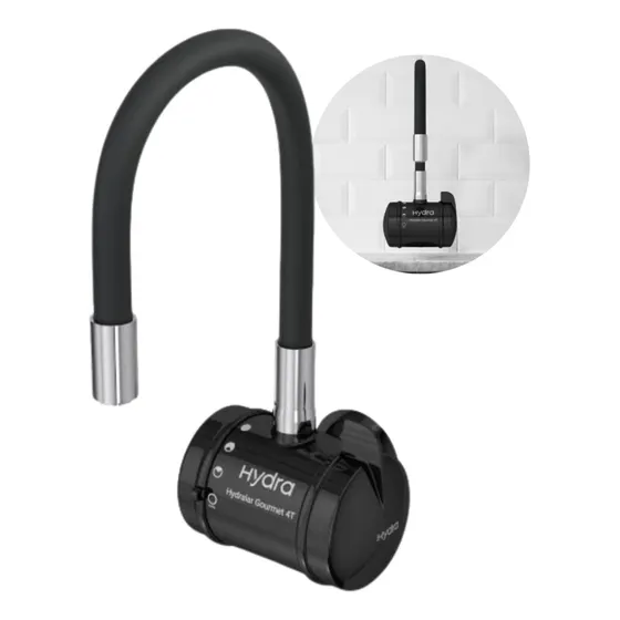 Torneira Hydralar 4t Parede Flex 5500w 220v Preta Hydra