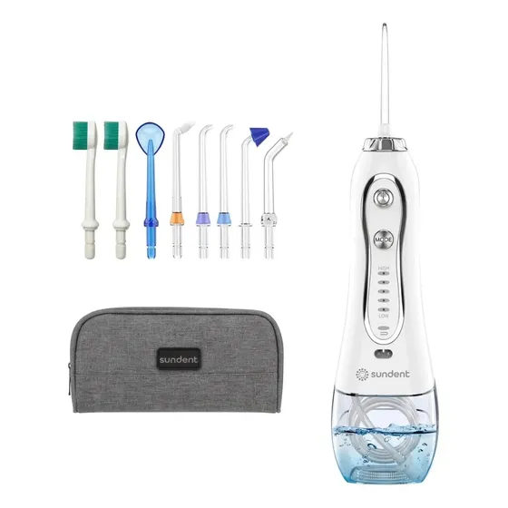 Irrigador Dental Recargable Sundent Limpieza Bucal con Set Accesorios