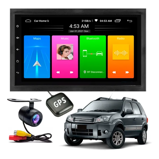 Kit Multimidia Android Ecosport 2004 A 2012 + Moldura + Câm