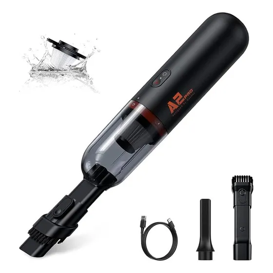 Aspiradora De Auto Inalámbrica De Mano Baseus Lava Tapizado Color Negro
