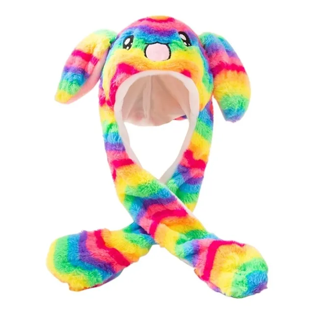 Gorro De Conejo, Con Orejas Moviles, Gorrito Kawaii