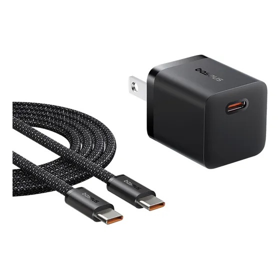 Cargador Rápido Tipo C Y Cable Nylon Tipo C 1m, 25w, Baseus