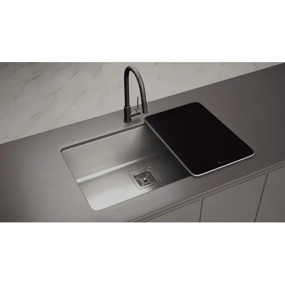 Bacha Cocina Simple Mi Pileta Essentia 670 Acer 304 70x40x20 Color Acero