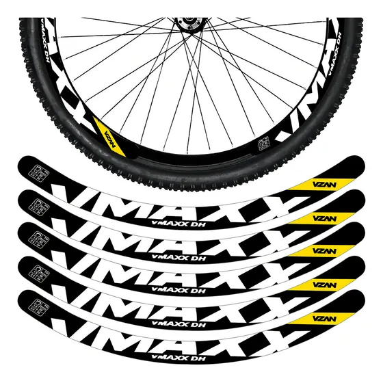 Kit 12 Adesivos Bike Roda Aro 26 29 Freio Disco Vmaxx Preto
