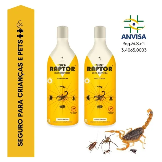2 Raptor Veneno Mata Escorpião Formiga Barata Pulga Insetos