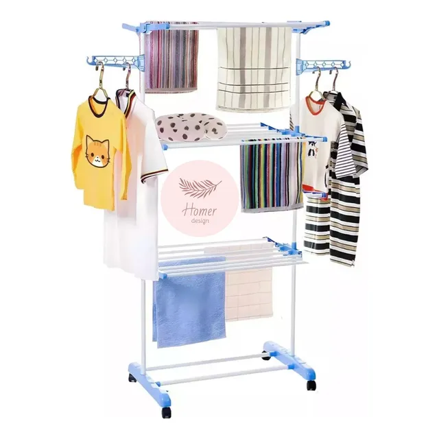 Tendedero Ropa Colgador Pechero Plegable 3 Niveles