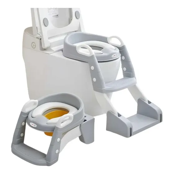 Pelela Asiento Adaptador Escalera Inodoro Wc 3 En1 Niños X L Gris Adaptador 3 En 1