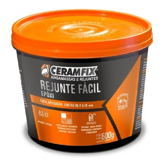 Rejunte para construção Ceramfix Epoxi x 500g cor preto