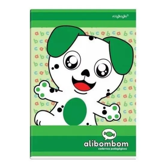Caderno Brochurão Capa Flexível Verde Pautado Alibombom 60fl