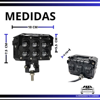 Par Barra Faro 6 Hiper Led Csp Lupa Blanco / Morado - 12/24v Par Barra Faro 6 Hiper Led Csp Lupa Blanco / Morado - 12/24v