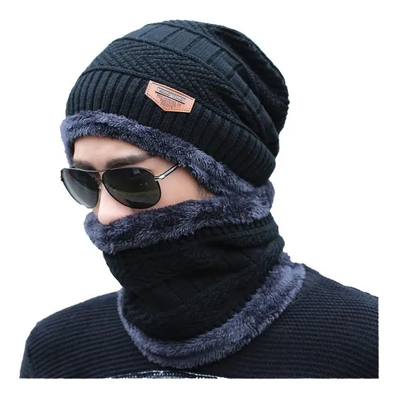 Gorro Bufanda Cerrada Hombre Mujer Unisex Invierno Frio