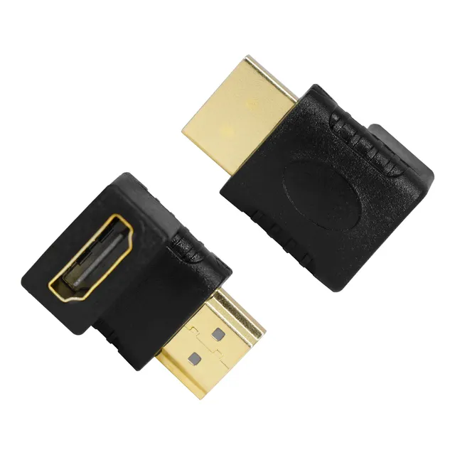 Conector Cople Hdmi Macho A Hembra Adaptador Abajo 4k 90°