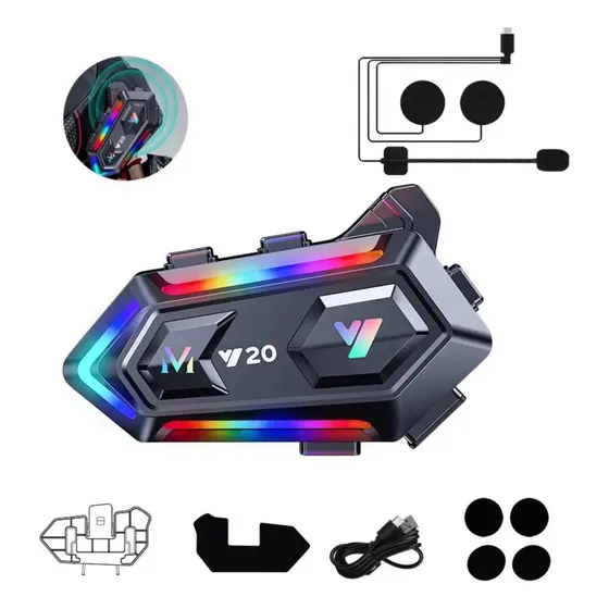 Intercomunicador Moto Mixio Y20max Casco Manos Libres Ip67