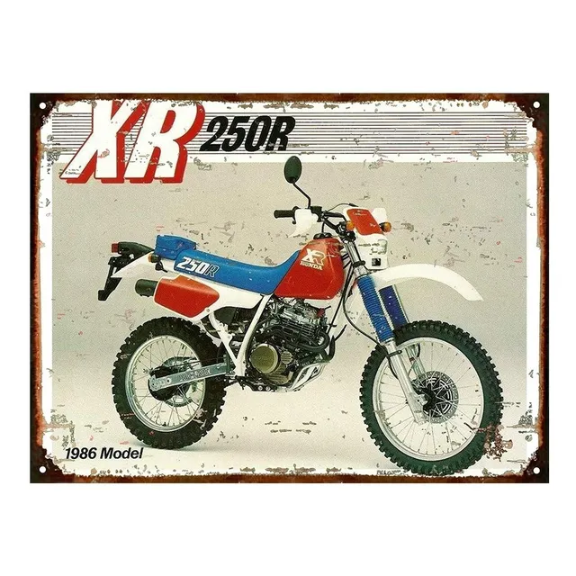 Carteles De Chapa Vintage Moto Honda Xr Enduro 20x28cm