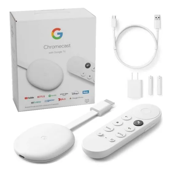 Chromecast With Google Tv De Voz 4ª Generación 4k 8gb Snow Con 2gb De Memoria Ram