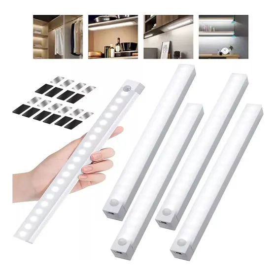 4lamparas De Pared Inteligentes Interior Led Con Sensor,50cm Estructura Blanco
