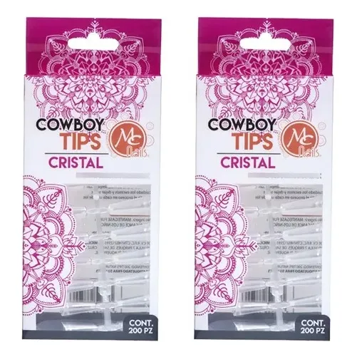 Mc Nails Pack De 2 Tips. Uñas Acrílicas. Cowboy 400 Piezas. Color Cristal