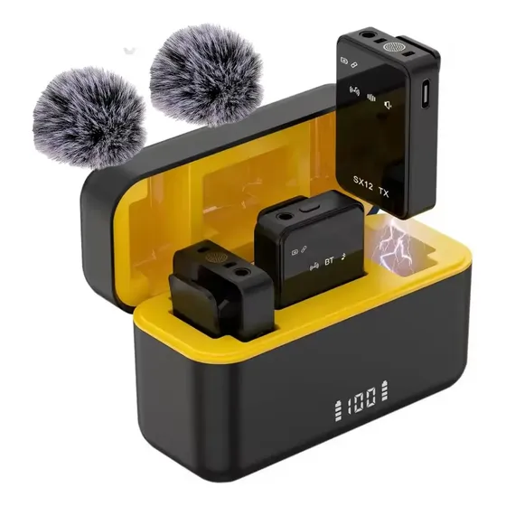 Microfono Inalambrico Corbatero Celular Camara 3.5mm Podcast Color Negro | Cuotas sin interés
