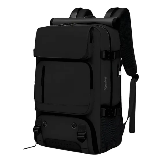 Mochila Reforçada Impermeável Espaçosa Cabo Usb Alça Costa Cor Preto