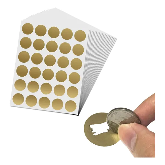 150 Etiquetas Autoahesivas P/raspaditas Circulo 2.5cm