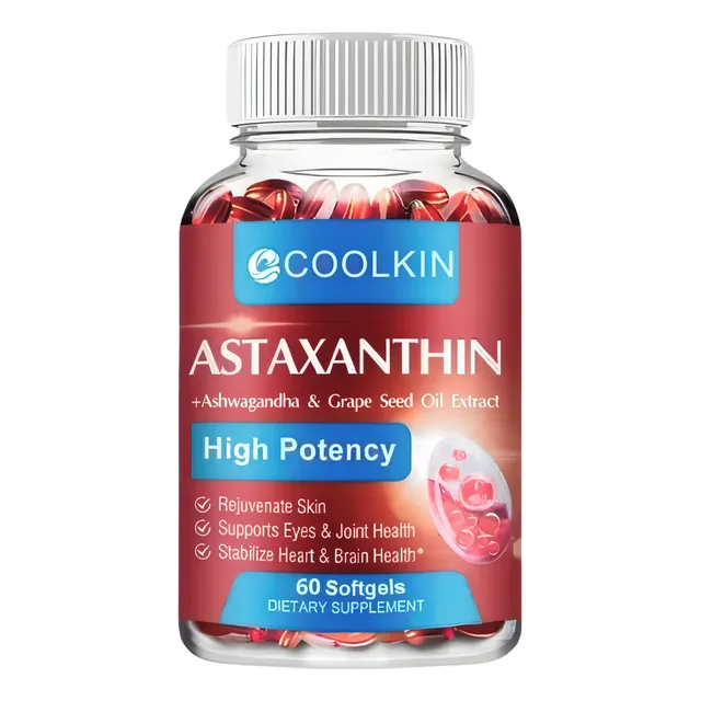 Astaxantina 24mg Con Ashwaganda Y Aceite De Uva 60 Cápsulas