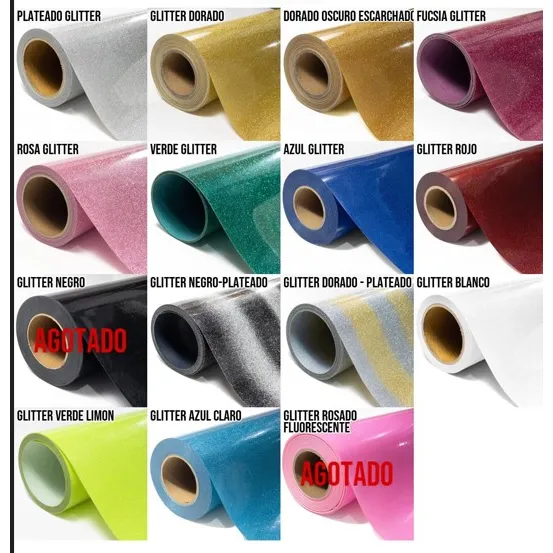 Vinil Textil Glitter Escarchado De 50 X 100 Cm