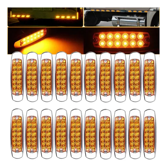 20x Plafon 12 Led Fijo 12v Lateral Peterbilt Camion Trailer