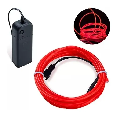 Wire Hilo 5m Traje Luminoso Luz Tira Neon Cable Led Dj Bar Color De La Luz Rojo