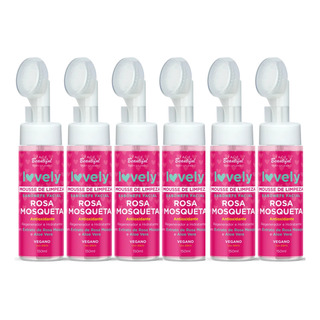 Kit 6 Sabonete Facial Mousse De Limpeza Rosa Mosqueta 150ml Kit 6 Sabonete Facial Mousse De Limpeza Rosa Mosqueta 150ml