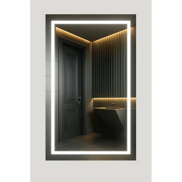 Espelho Retangular Jateado Led 120x90 Lapidado Decorativo