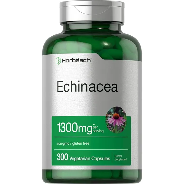 Equinácea 1300 Mg Echinacea 300 Cápsulas Horbaach Sabor Neutro