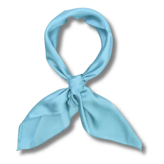 Pañuelo Unisex Estilo Seda 70x70 Cm Colores Varios Celeste Liso Standar