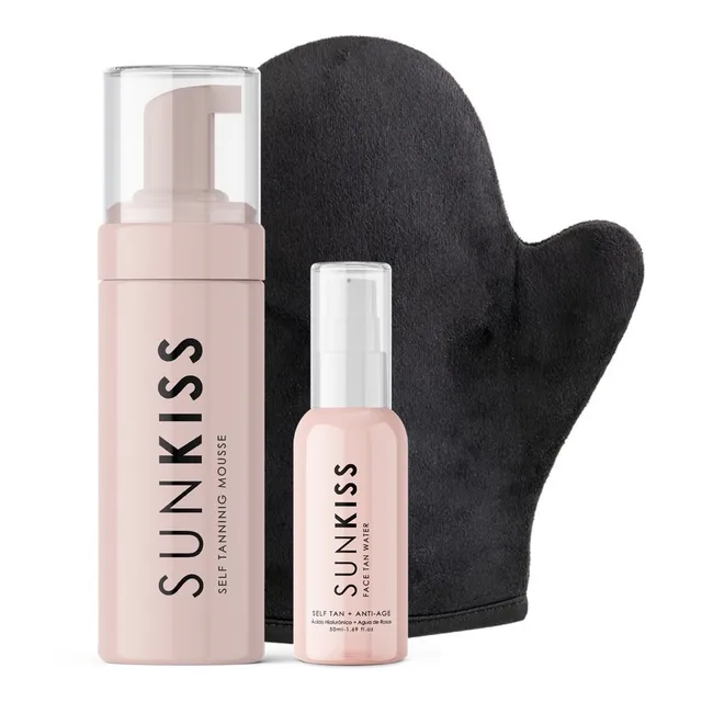 Kit Sunkiss Tannig Mousse  + Guante Aplicador + Face Tan 