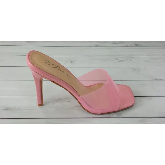 Sandalias Tacón Alto Forever Rosadas Y Beige Del 35 Al 40