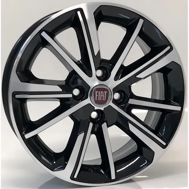 Rodas Fiat Cronos Aro 14 4x98 (jogo) + Bicos Cor Preto Com Diamantado