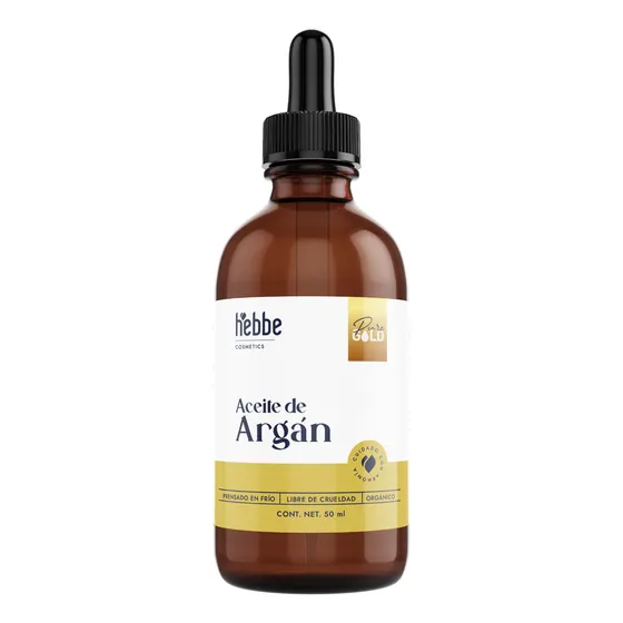 Aceite De Argan Marroqui Orgánico Puro Prensado en frío, Tratamiento Capilar Facial Dia/noche, Hebbe cosmetics 50ml