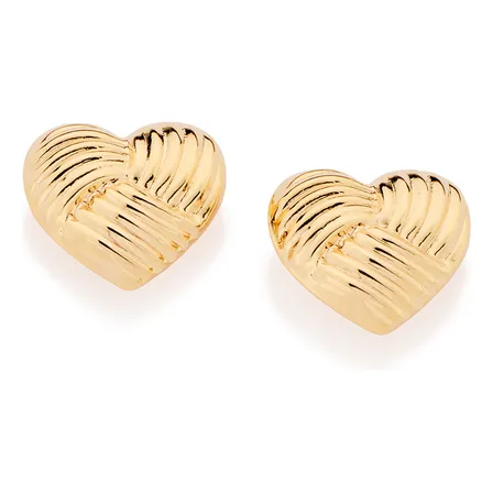 Brinco Coracao Abaulado E Texturizado 527492