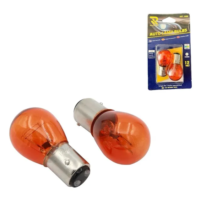 Par Ampolleta Doble Contacto P21 12v 1157 Halógena Luz Ambar