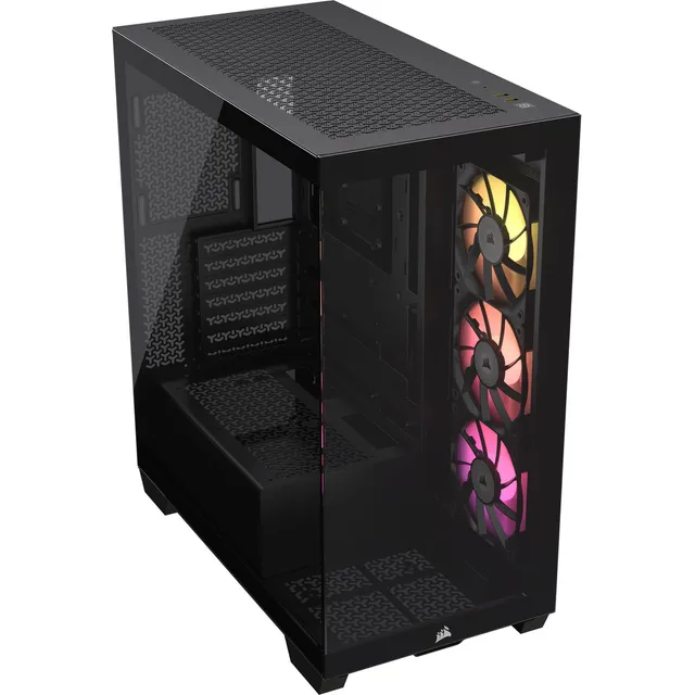 Carcasa negra para Corsair Icue Link 3500x CC-9011280-WW Rgb Mid-Tower Atx