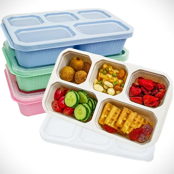 Set 4pcs Tapper Hermeticos Para Comida 4 Divisiones Colors
