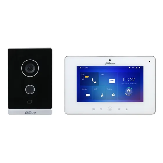 Kit Portero Visor Ip Wifi Dahua KTW01 2mp 1080p + Monitor Touch 7 Color Blanco