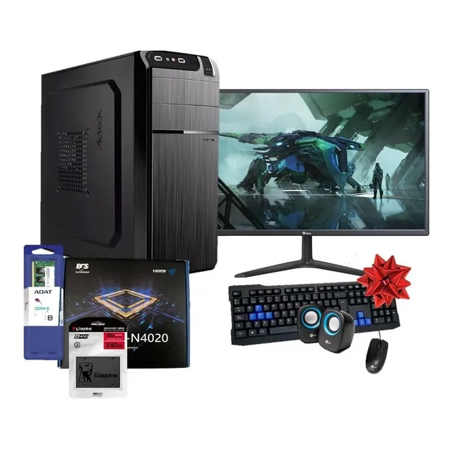 Pc De Escritorio Intel Celeron N4020 + Monitor 19 Pulg