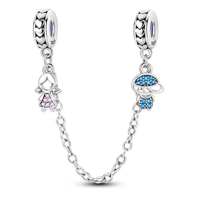 Charm Dije Cadena De Seguridad Plata 925