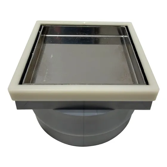 Desague 10x10 Marfil Vista Dual Porcel/inox Acuadual Baño Me