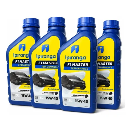 Kit Com 4 Litros Ipiranga 15W40 API SL F1 Master Perfomance Semi-Sintetico Original