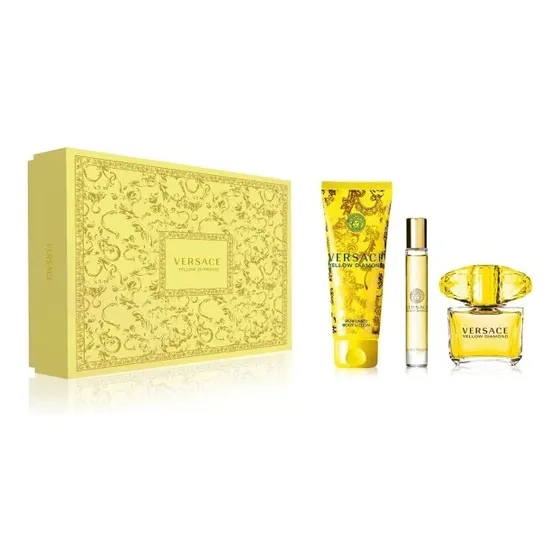 Set Perfume Versace Yellow Diamond Edt 90ml Premium Volumen De La Unidad 90 Ml
