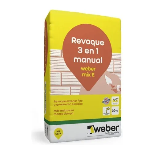 Revoque Exterior Mix E 3 En 1 Weber 30 K Terminaciones Mm