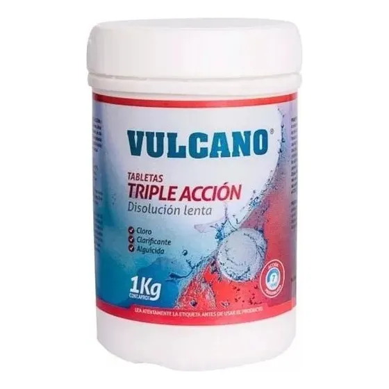 Cloro Triple Acción Vulcano 1 Kg Pack X 10 Unidades